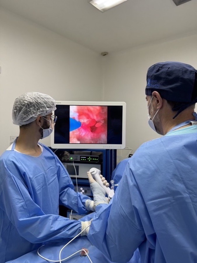 Dr. Kaiser Jr. performing endoscopic surgery